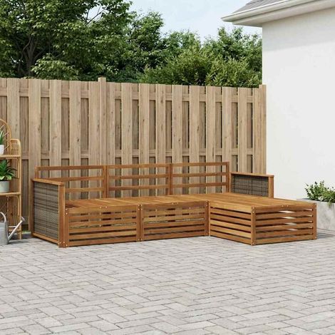 vidaXL Outdoor-Sofagarnitur Natur 249,5 x 162,5 x 73 cm (1/5)