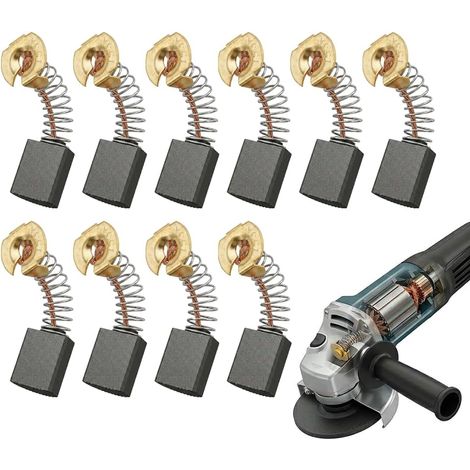 10 Pièces Balais de Charbon Moteur Électrique 153 13.5x6.5x18mm, Remplacement de Brosses en Carbone pour Outils Électriques, Meuleuses d'Angle et Scies Circulaires (1/5)