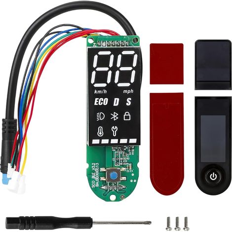 Tableau de Bord de Trottinette Électrique avec Cache pour 1S, Remplacement de Carte de Circuit Imprimé Bluetooth de Scooter Électrique Affichage Clair des Données (1/5)