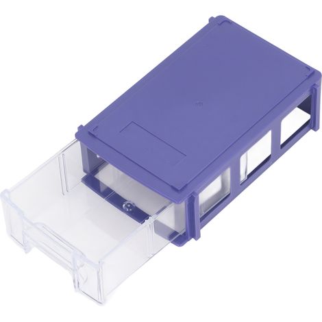 Tiroir de rangement empilable en plastique, mini organisateur pour petites pièces, vis et loisirs créatifs, bleu coquille, 140 x 90 x 40 mm (1/5)