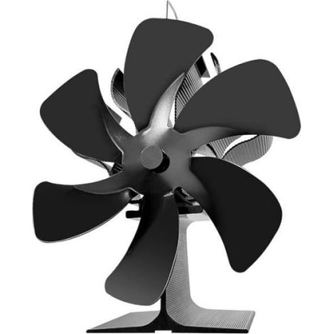 Ventilateur De Poêle - 6 Pales - Thermomètre Magnétique - Protection Bimétallique - Pour Poêle À Bois Gaz Électrique - 1 Pièce (1/4)