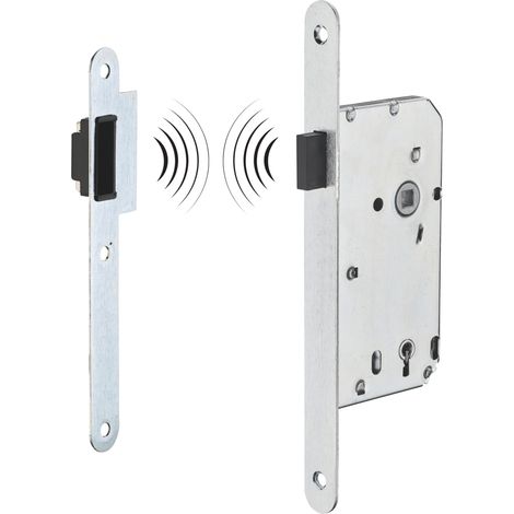 Thirard – Serrure encastrable magnétique à clé pour porte de chambre – Axe 50mm – Acier fer satiné – 1 clé incluse – Têtière à bouts ronds (1/5)