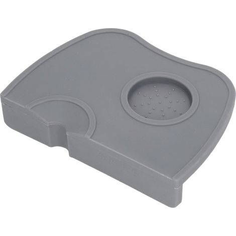 Tapis de Tassage Café Anti-Dérapant, Silicone Alimentaire Épais, Support de Tamping Gris à Trou Unique (1/5)