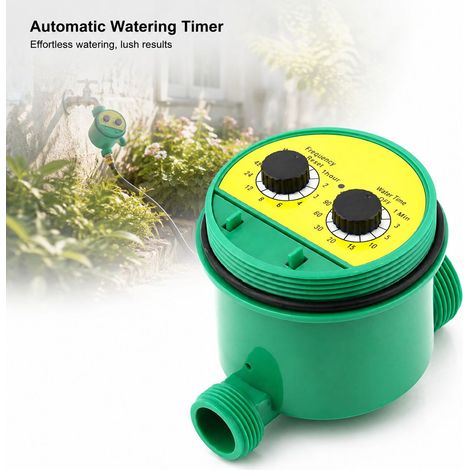 Toivize-Programmateur d'arrosage - ABS durable - Étanche - Programmable 1-120min - Cycle 1-72h - Jardin Balcon Vert/Jaune (1/4)