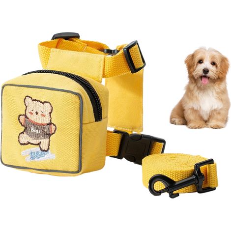 Sac à dos réglable pour chien avec laisse et laisse (jaune)