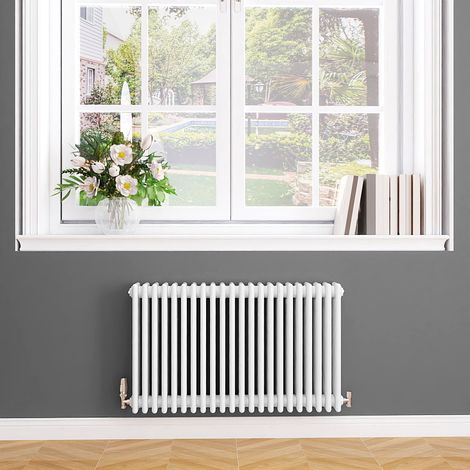 Biubiubath Traditional Cast Iron Style Radiator Horizontal 4 Column White 600x1010mm