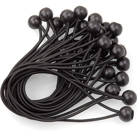 40 pièces Tendeur Elastique Caoutchouc avec Boule, Sandow Elastique pour Bache, Tendeur Bache pour Tentes, Bâches, Affiches, Camping, Rideaux Harnais d’Extension - 200MM (1/5)