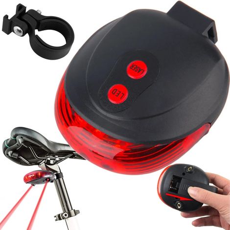 Luz trasera láser para bicicleta, 5 LED, línea láser, iluminación trasera para carretera 14498