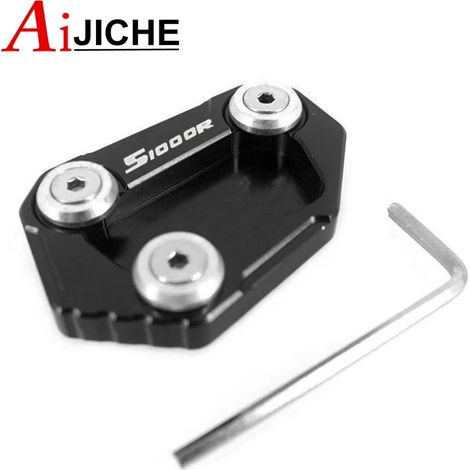 Béquille latérale de moto CNC (noire) - Extension de support - Compatible avec BMW S1000R S1000 R S 1000R 2014-2016 maxpower