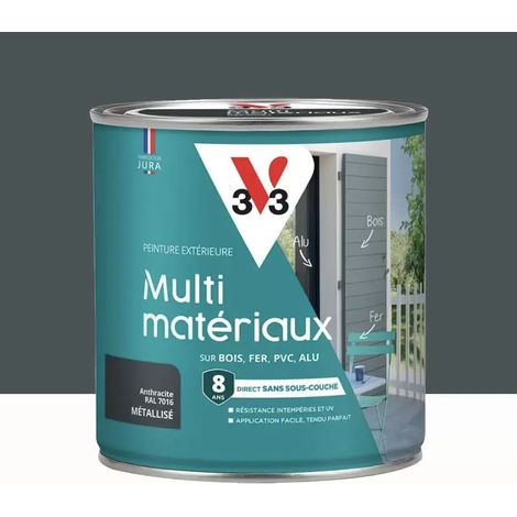 Peinture extérieure V33 Multi-matériaux Métallisé Anthracite 0,5 L (1/3)