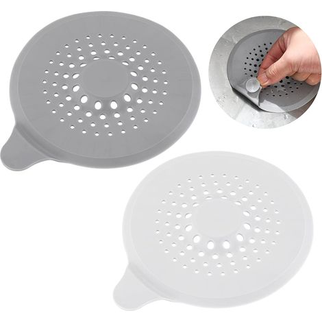 2 Pièces Filtres de Vidange Attrape Cheveux avec Ventouse pour Evier de Douche en Silicone et Couvercle de Vidange Filtres D'évier (1/5)