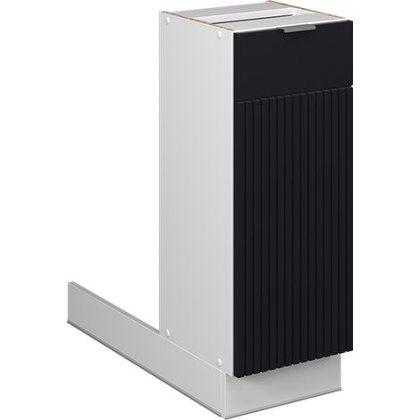 Isola cucina Fame-Line, Nero a righe, 30 cm senza piano di lavoro, Vicco