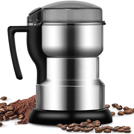 Moulin à Céréales Multifonctionnel, 400W 35000RPM Moulin à Grains & Café & Épices, Acier Inoxydable, Conception de Sécurité OPEN COVER STOP, pour Matériaux Secs, Céréales, Herbes, Café (1/5)