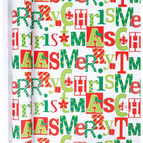 Papier cadeau de Noël (43 cm de large x 3 m de long), grand format, papier kraft écologique.