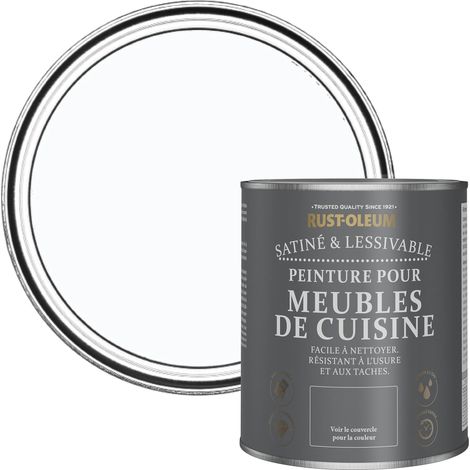 Peinture Blanche pour Meubles de Cuisine, Finition Satinée - Glacier 750ml (1/5)
