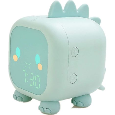 Cute Dinosaur Digital Alarm Clock with Night Light for Kids - Birthday Gift - USB Powered