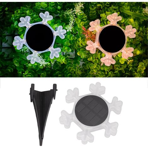 Guirlandes lumineuses solaires en forme de flocons de neige, lampes solaires d'extérieur, guirlandes lumineuses décoratives de Noël, lampes de jardin, lampes étanches à encastrer, lumière blanche. (1/5)