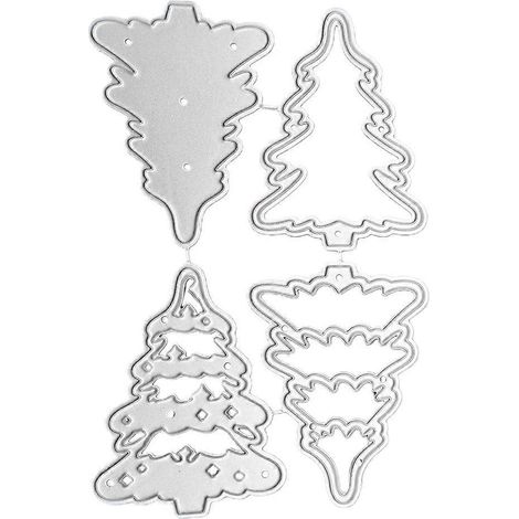 Weihnachtsbäume Metall-Stanzformen Schablonen DIY Scrapbooking Album Papierkarten Vorlage Form Prägebasteldekoration
