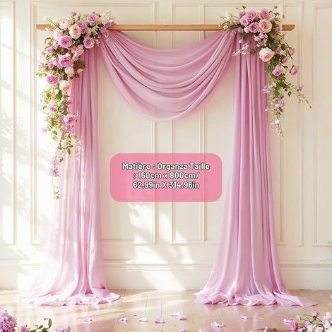Hanging Wedding Net Curtain Wedding Arch Hanging Curtain Organza (1/2)