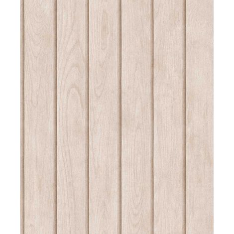 Papier peint lambris bois vertical beige rosé clair