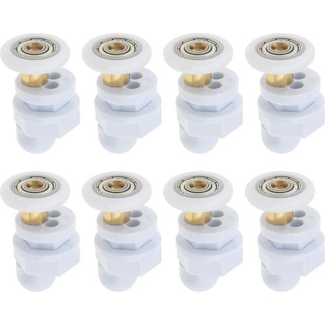 8pcs 23mm Bathroom Shower Door Rollers Sliding Glass Door Pulleys Ultra-quiet Replacement Wheels 23mm Diameter Wheels for Shower Door Steam Room (1/5)