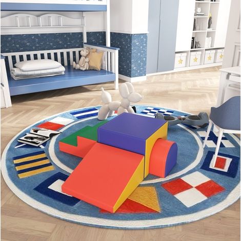 Set de 4 bloques de espuma para escalar y deslizar, funda de polipiel, multicolor, 1-3 años, OKWISH (1/5)