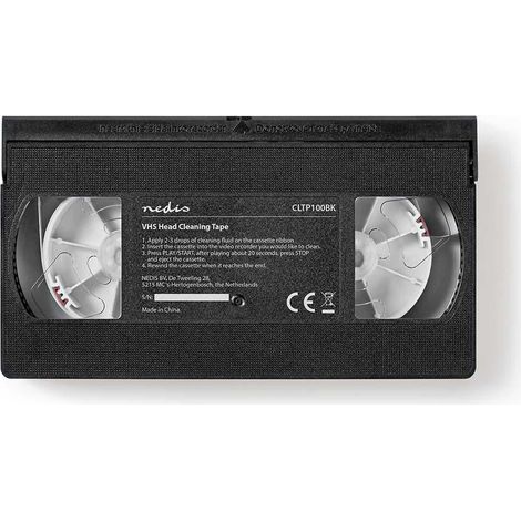 Cinta de limpieza de cabezales  20 ml  Cabezales VHS  Negro
