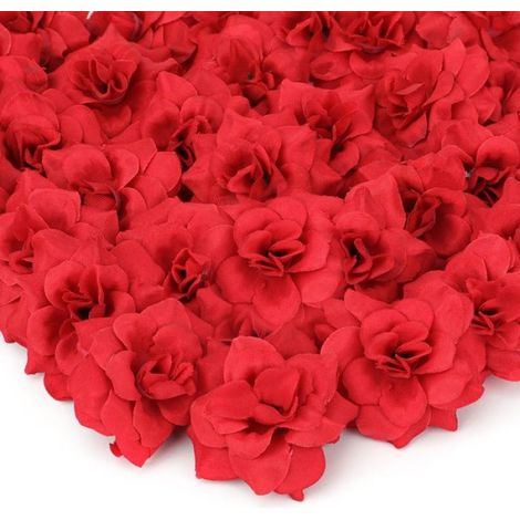 50 Pieces Fleur Artificielle Tête de Rose en Soie Rouge Petite Fausse Rose pour DIY Bouquet de Mariage Fê FLEUR-PLANTE ARTIFICIELLE (1/5)