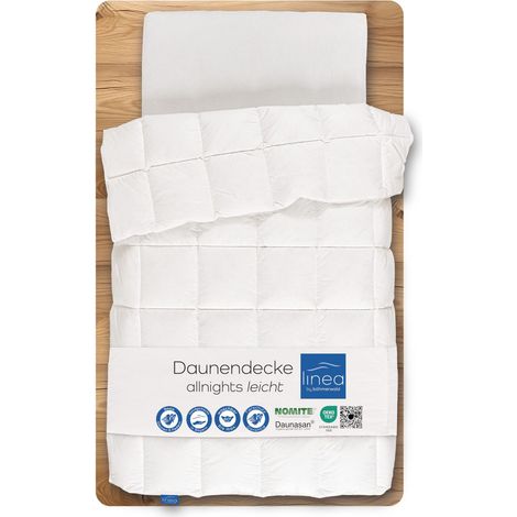 Couette Douillette Légère, 135 x 200 cm, 100% Plumes et Duvet, Convient aux Personnes Allergiques, Lavable à 60 °C (1/5)