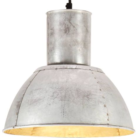 Hanging Lamp Silver Iron with silver coating Medium Industrial vidaXL (1/5)