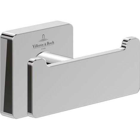 Villeroy & Boch Gancio Portasciugamani Doppio Quadrato 76 x 32 x 54 mm - Cromo