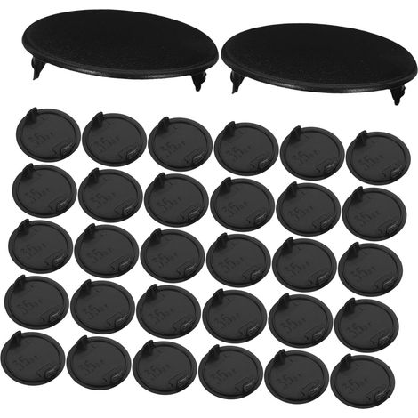 Mikinona Lot de 50 bouchons ronds pratiques en plastique noir (1/5)