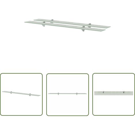 The Living Store Schweberegale 2 Stk. Glas 100x10 cm 8 mm - Wandregal - Glasregal - Modernes Regal - Badezimmerregal - Dekoratives Regal (1/5)