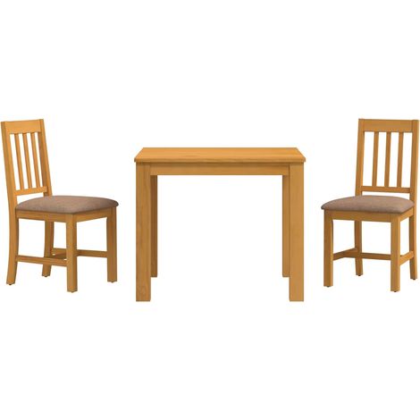 Ensemble de salle à manger 3 pc Gris Bois de chêne massif vidaXL (1/5)