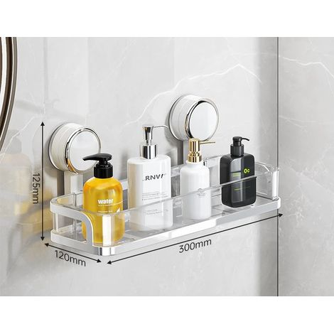 (E) Support de salle de bain à ventouses, sans perçage, pour toilettes, support de rangement mural amovible, porte-lavabo. (1/5)