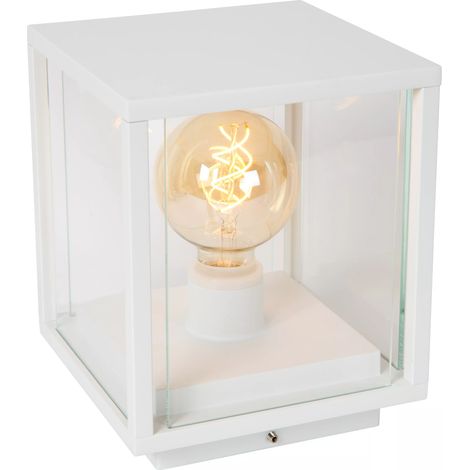 Borne extérieure cube blanche E27 IP54 Lucide Claire (1/4)