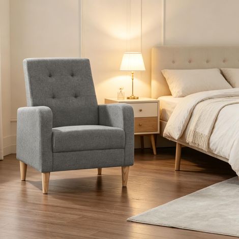 Fauteuil 1 place de style nordique, chaise longue et chaise de chambre (uniquement avec 1 chaise de chambre) (1/5)
