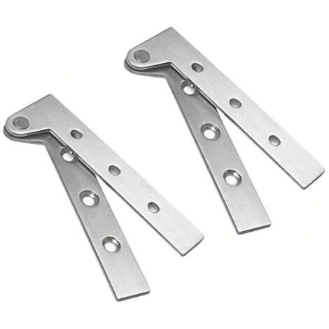Lot de 2 charnières à pivot cachées en acier inoxydable – Rotation 360° – Dimensions 100mm x 32mm – Charge maximale élevée – Installation facile (1/5)