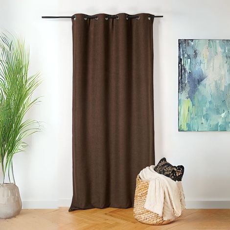 Rideau thermique isolant et obscurcissant 140x260cm "Inuit" - 140x260cm - Chocolat (1/3)