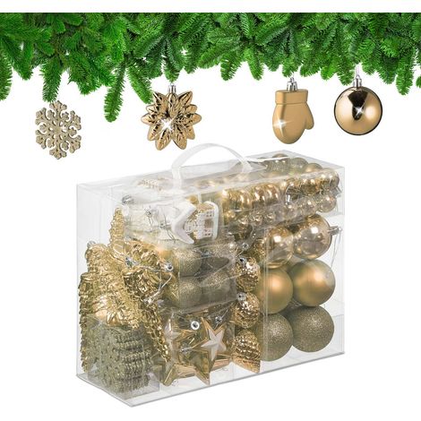 Juego de adornos navideños, 100 piezas, 10 diseños