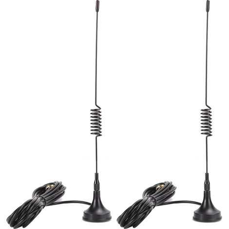 2 antennes magnétiques de voiture avec amplificateur de signal pour talkie-walkie BaoFeng UV-5R 8W