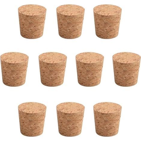 Lot de 10 bouchons en liège coniques en bois pour bouteilles de bière, bocaux en verre (1/5)