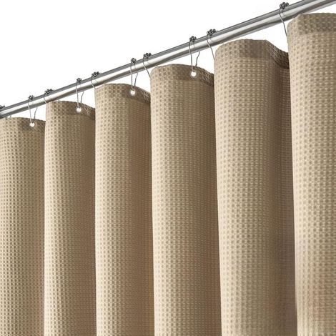 Rideau de douche en tissu épais, rideau de douche de salle de bain de luxe, 1,5 m x 1,8 m, kaki (1/4)