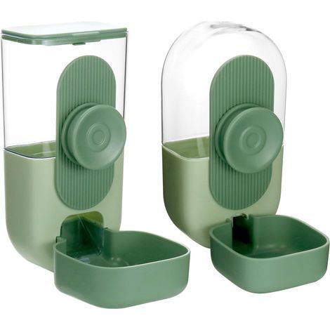 Distibuteu Automatique de Nouitue 870 ML et Distibuteu d'eau 800 ML pou héissons, Lapins, Poules, Petits Chats et Chiens, Mangeoie Automatique su Cage (1/4)