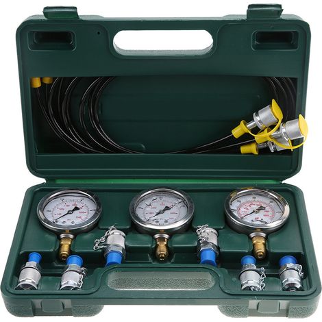 Kit di prova della pressione idraulica per escavatori con raccordo di prova e manometro (1/5)