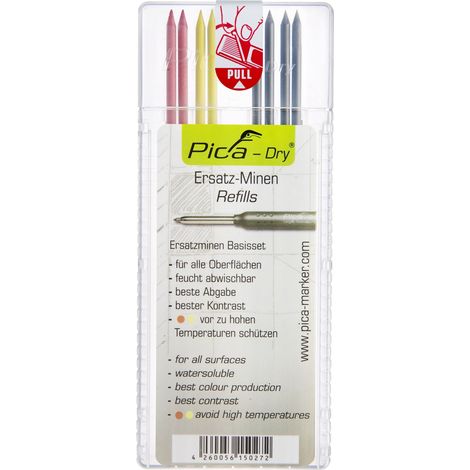 PICA 4020 ESTUCHE CON 8 MINAS DRY (NEGRO, ROJO, AMARILLO)