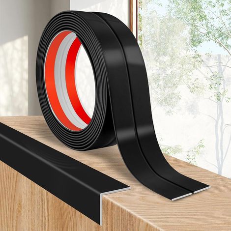 Baguette d'angle en Plastique Noir autocollante, 4cm x 3m, moulure Murale autocollante pour Bordures de carrelage et Protection des Murs (1/5)