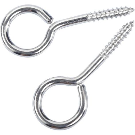 M450 Screw Eye Bolt Ring 304 Stainless Steel Round Eyelet Sheep Screw Self Tapping Ring Eyelet with Lock Door Lock Buckle 10pcs + 10 Plastic Expansion Tubes (1/5)