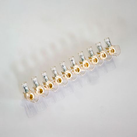 Regleta ciega transparente de 10 polos de 4 mm² (450V 32A) color transparente (1/2)