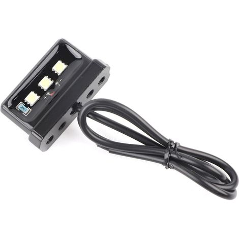 Feu arrière LED universel pour plaque d'immatriculation de moto, pour tous les modèles de marques de motos (noir) (1/5)